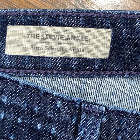 Adriano Goldschmied AG Stevie Ankle Jeans Size 32R Slim Straight Ankle Dotted - Picture 3 of 14